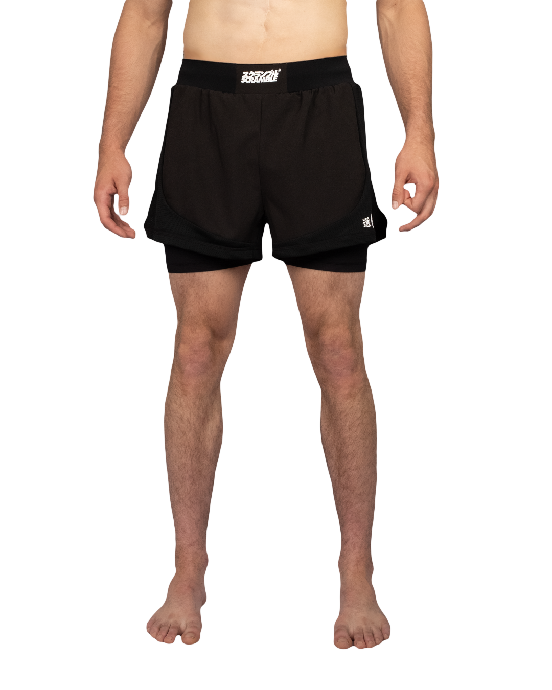 Scramble Senshu '26 Grappling Shorts Black in black, front view