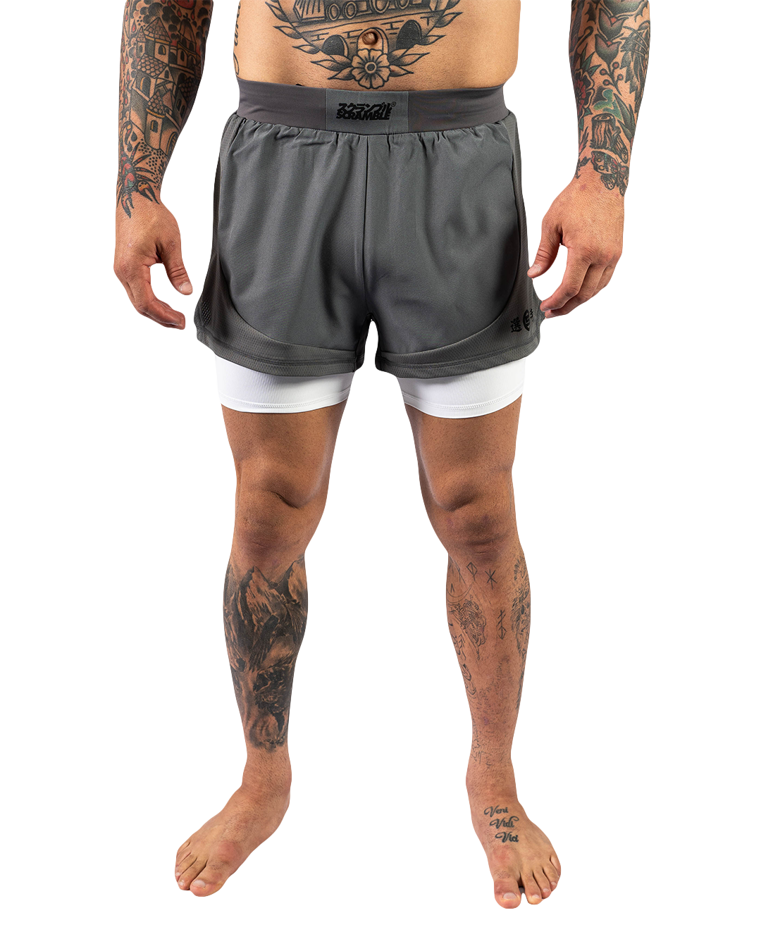 Scramble Senshu '26 Grappling Shorts White in white, front view