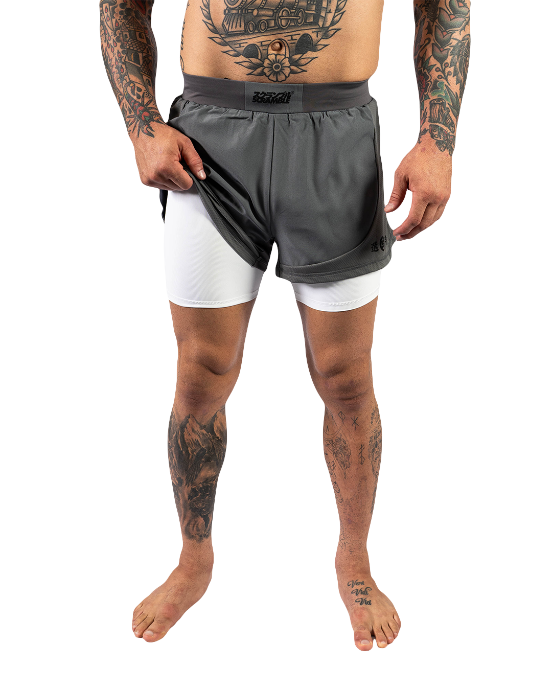 Scramble Senshu '26 Grappling Shorts White in white, view 5 of 6