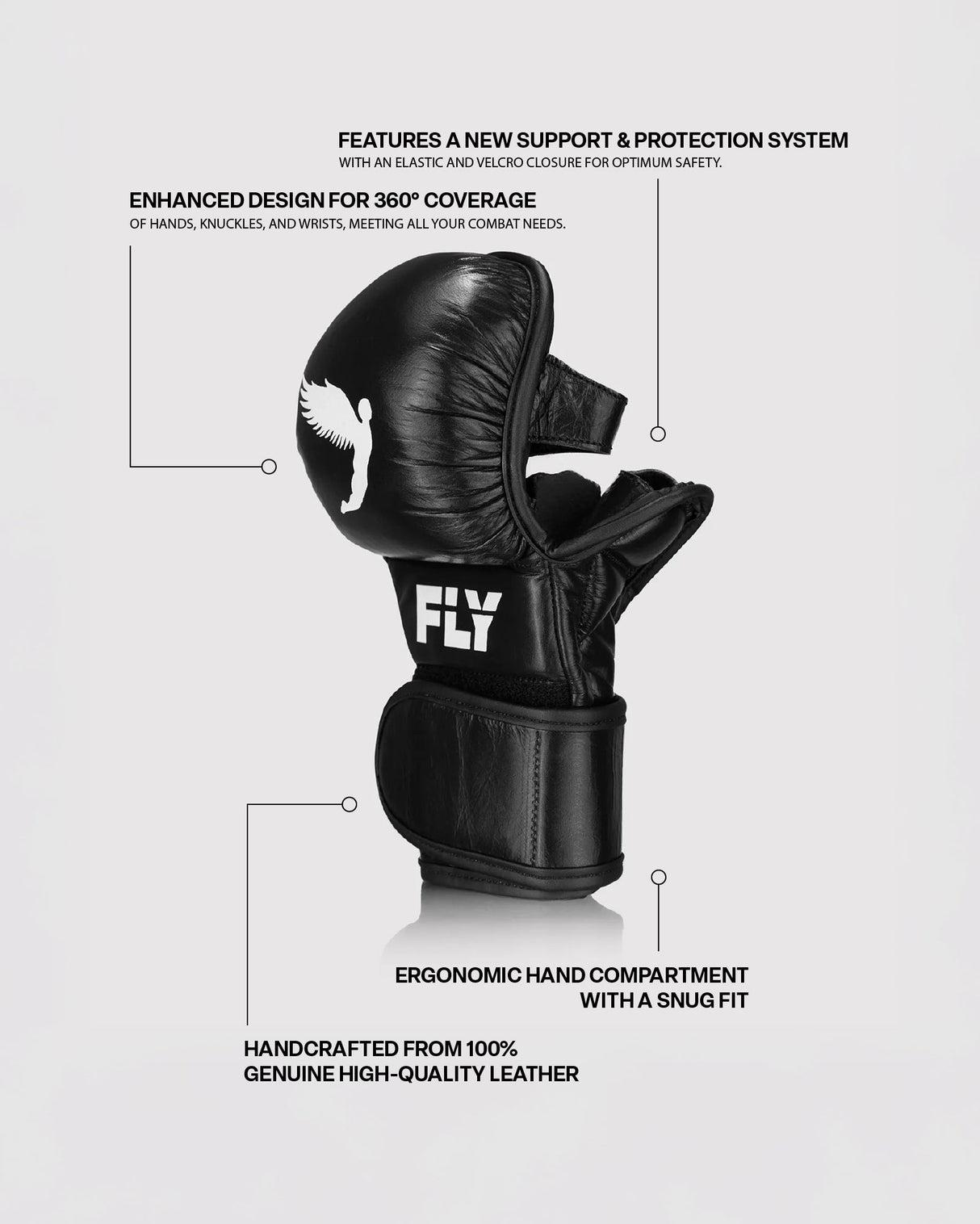 Fly Shadow M 2.0 MMA Gloves Black