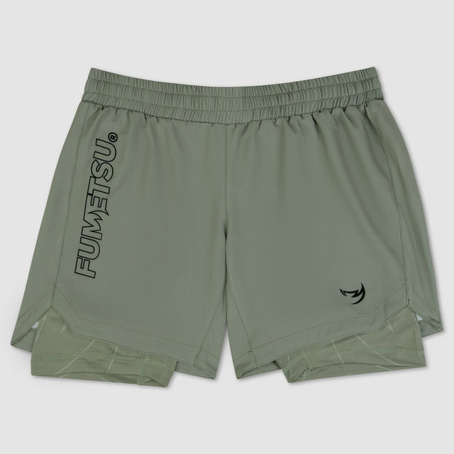 Fumetsu Icon Womens Dual Layer Fight Shorts Sand