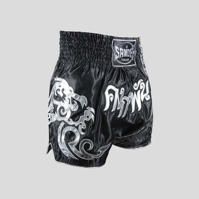 Sandee Unbreakable Thai Shorts Black/Silver
