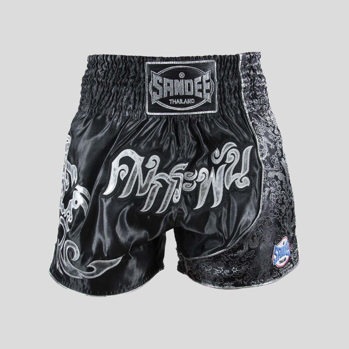 Sandee Unbreakable Thai Shorts Black/Silver