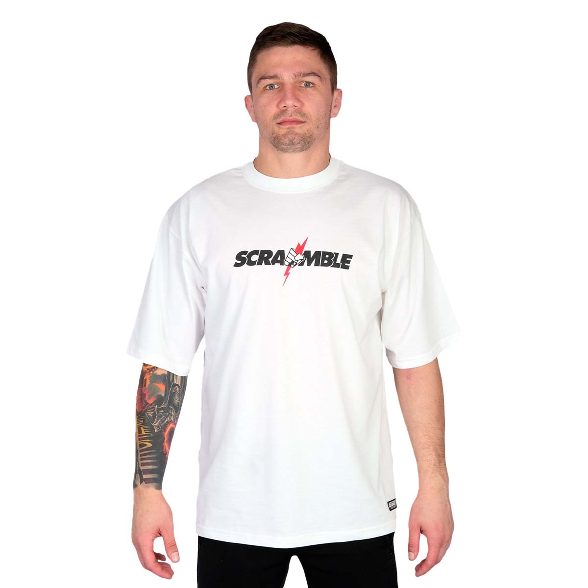 Scramble dör aldrig t-shirt vit