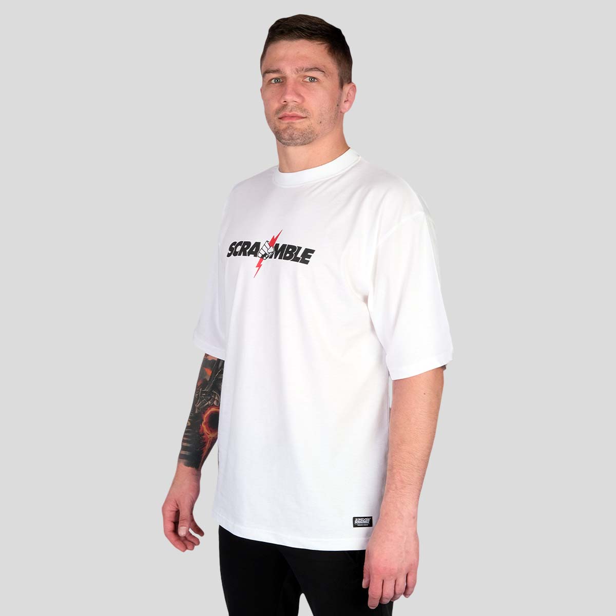 Scramble dör aldrig t-shirt vit