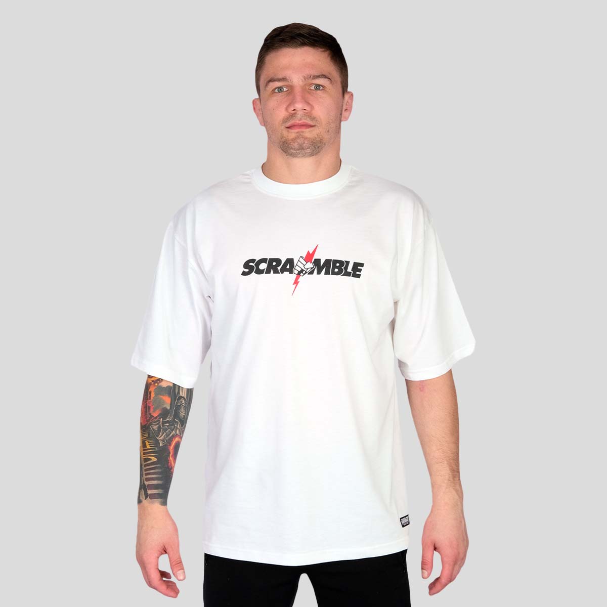 Scramble dör aldrig t-shirt vit