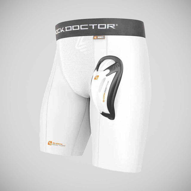 Shock Doctor Core Compression Short/Bioflex Cup White
