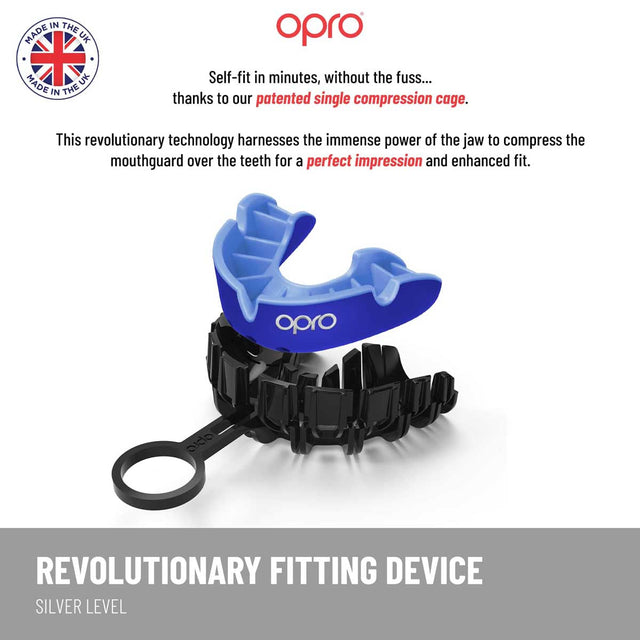 Opro Silver Self-Fit Mouth Guard Clear