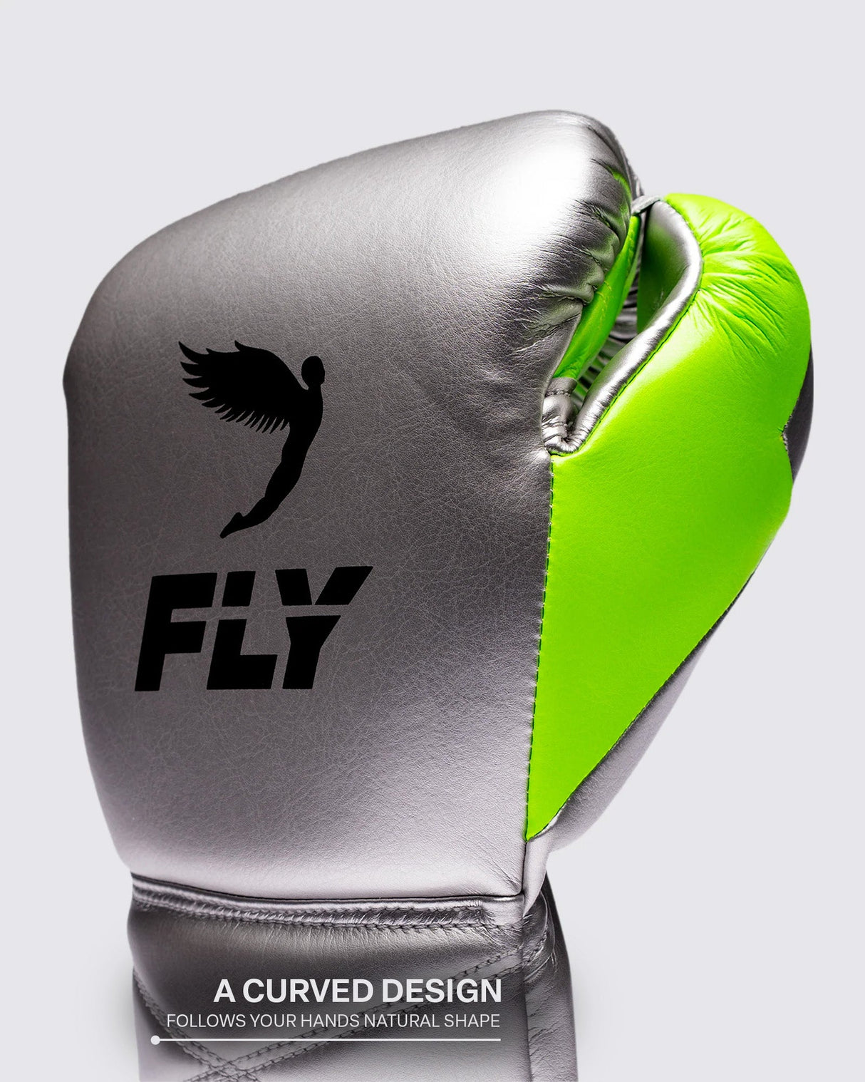 Fly Superlace Pro X 2 Boxing Gloves Silver/Neon