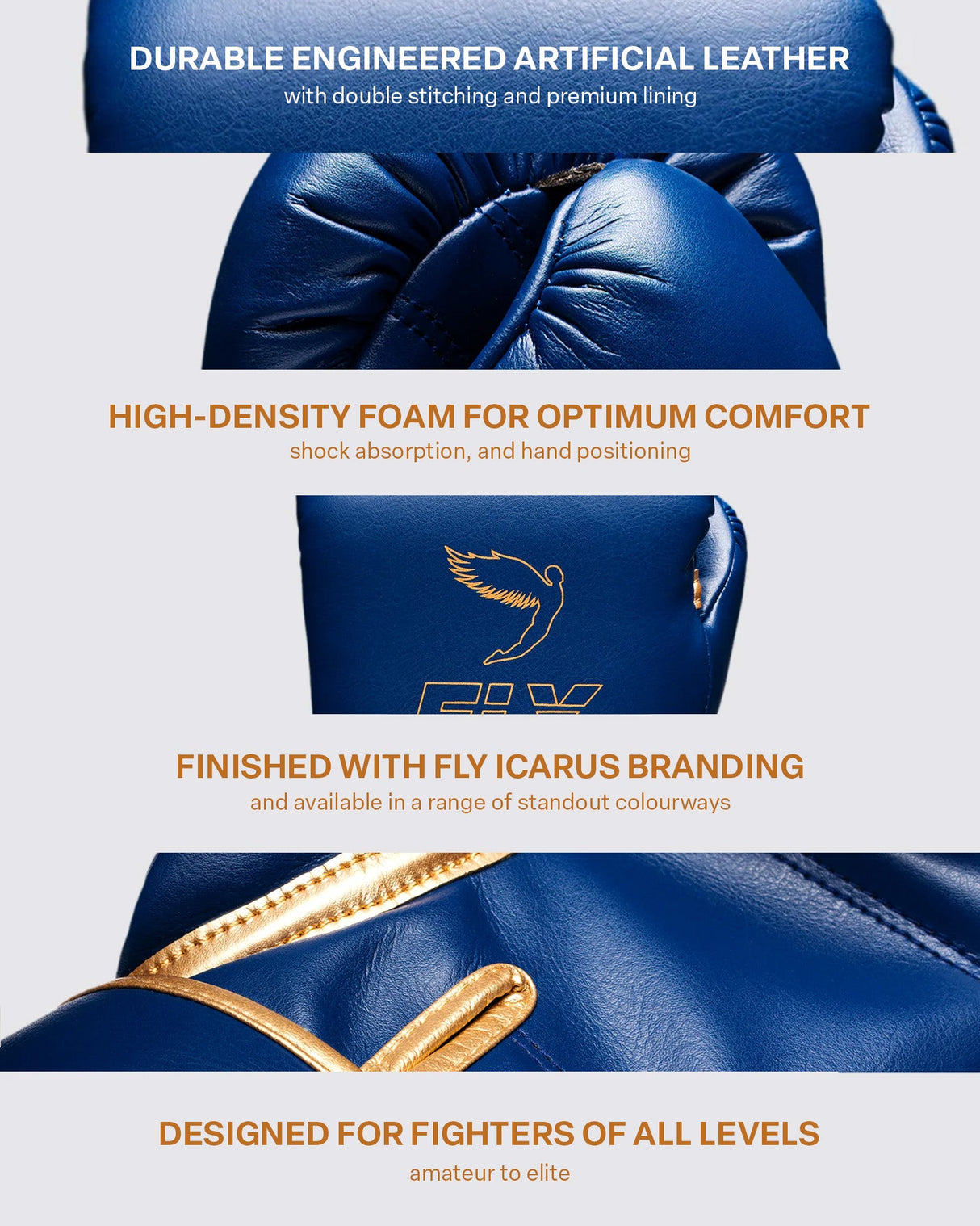 Fly Superloop Pro X 2 Boxing Gloves Space Blue/Gold