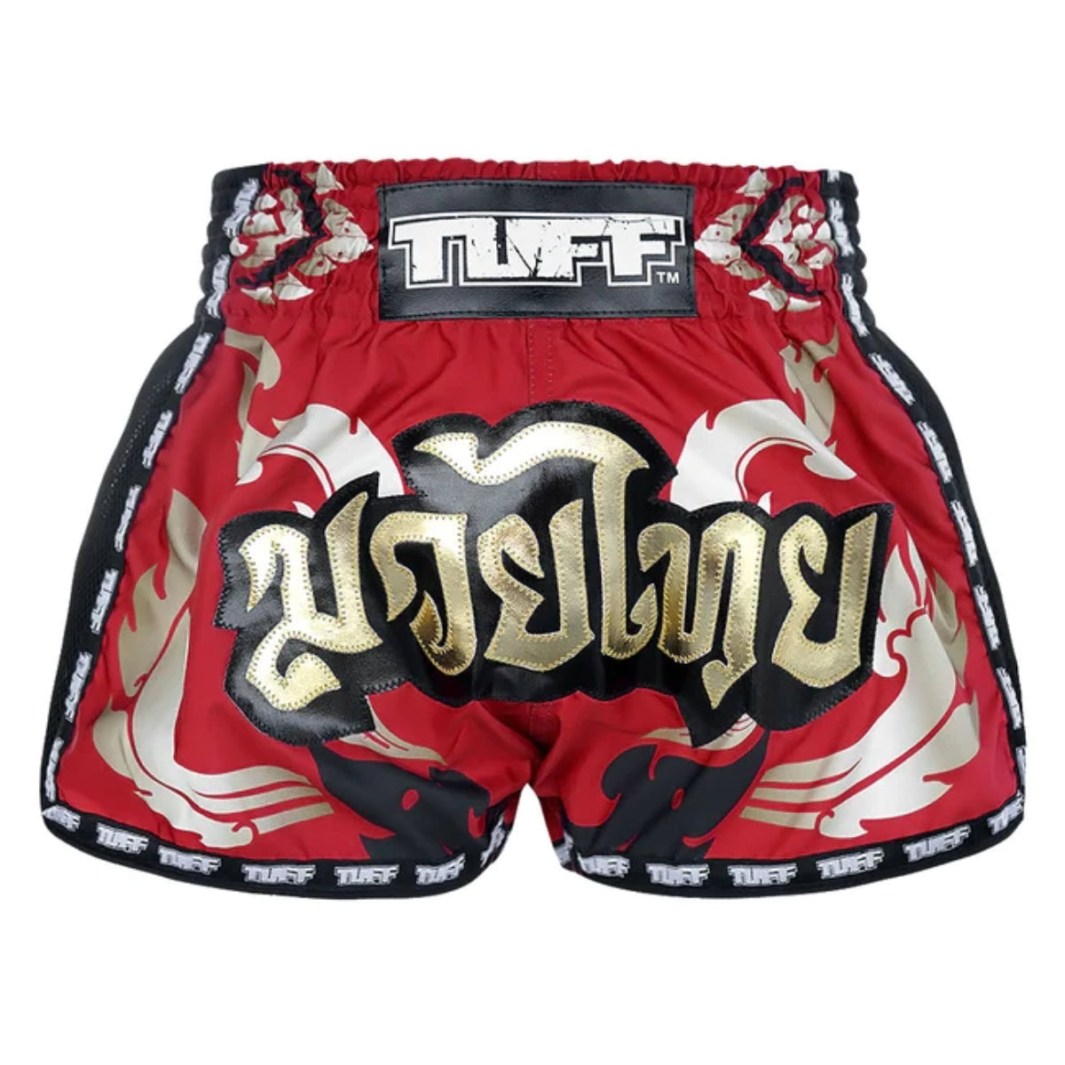 TUFF Sport MRS206 Retro Style Red Thai Yantra Muay Thai Shorts