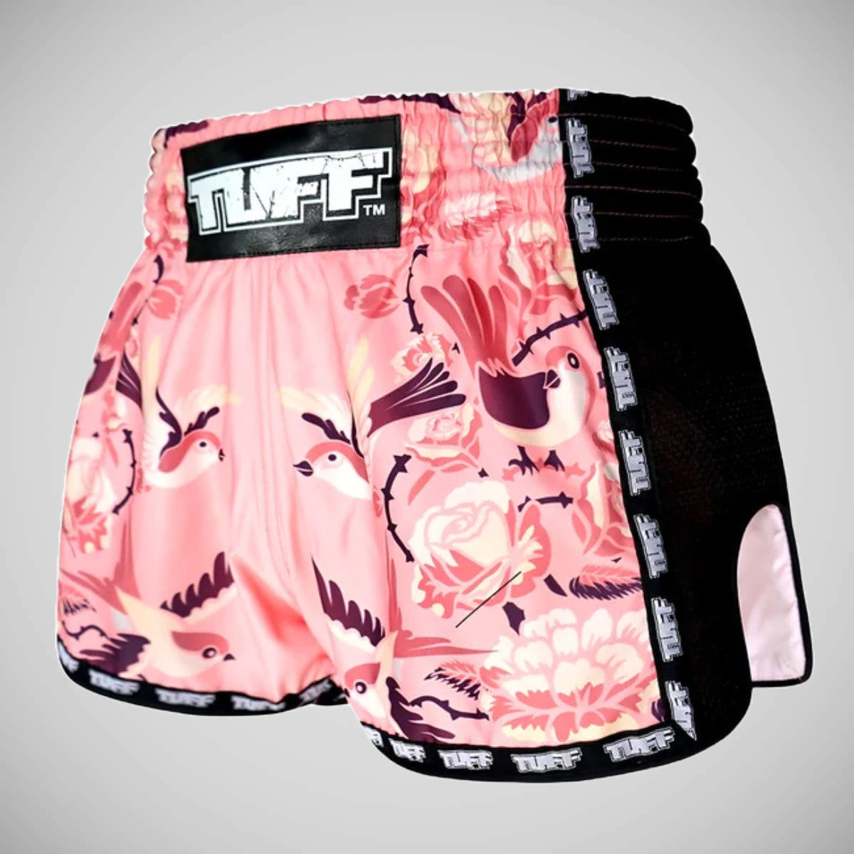 Tuff Sport MRS302 Retro -Stil rosa Vögel mit Rosesa Muay Thai Shorts