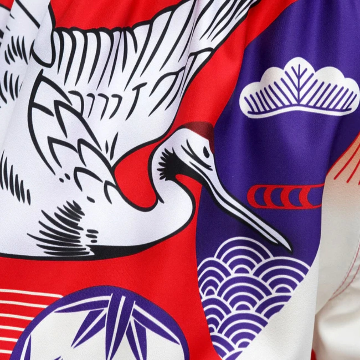 Tuff Sport MS639 Red Japanische Kranvögel Muay Thai Shorts