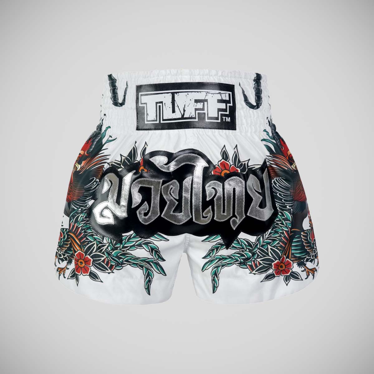 TUFF Sport MS677 Origin of Thai Rooster Muay Thai Shorts White