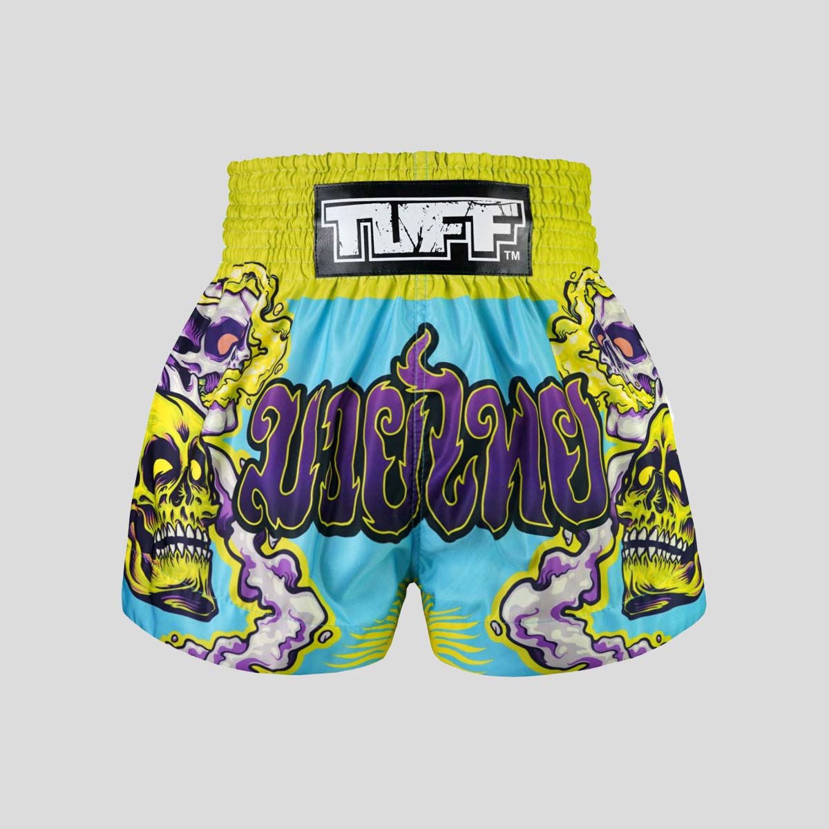 Tuff Sport MS682 Trippy Skull Muay Thai Shorts Blau/Grün