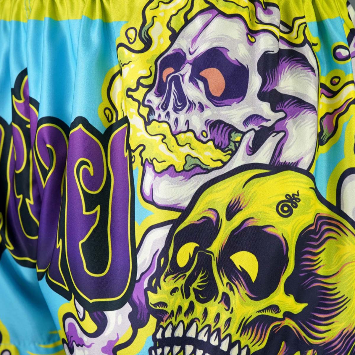 Tuff Sport MS682 Trippy Skull Muay Thai Shorts Blau/Grün