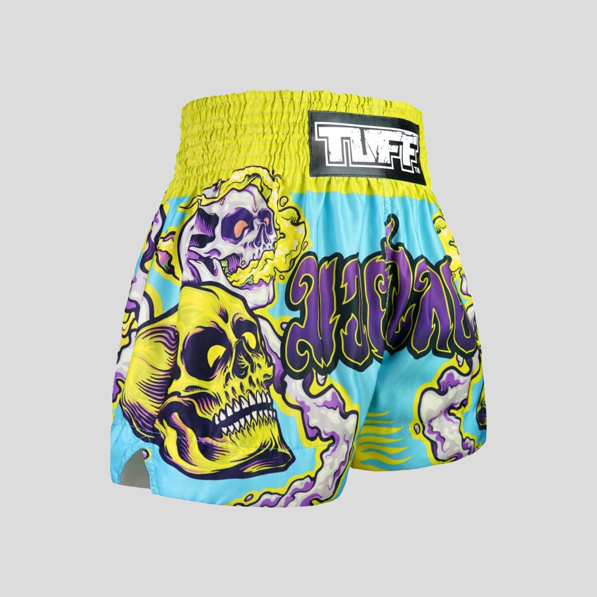 Tuff Sport MS682 Trippy Skull Muay Thai Shorts Blau/Grün