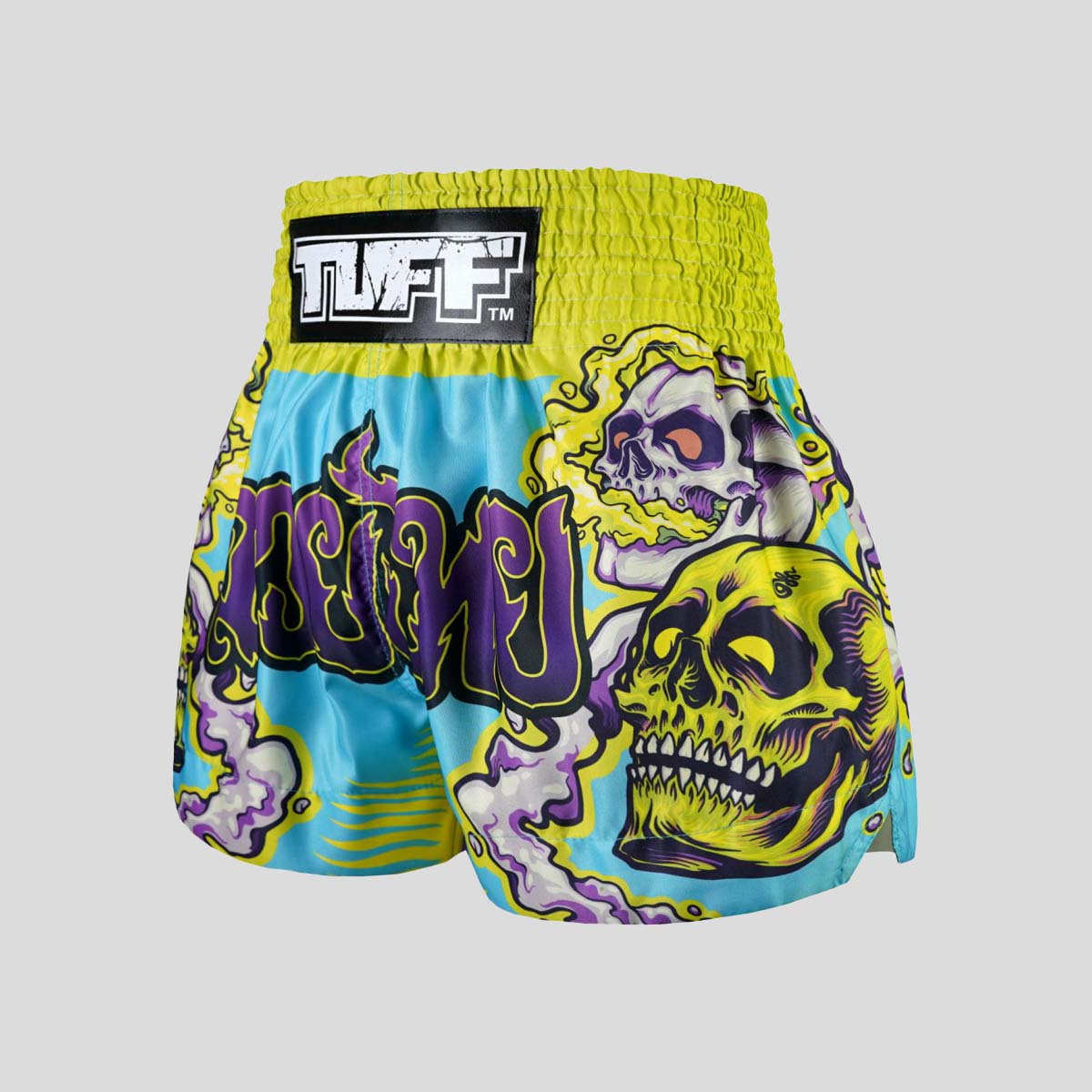 Tuff Sport MS682 Trippy Skull Muay Thai Shorts Blau/Grün