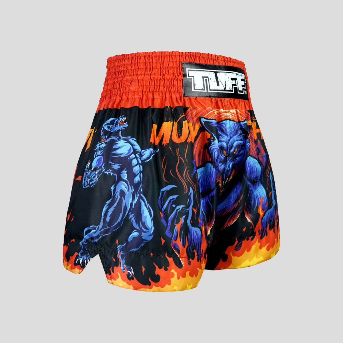 Tuff Sport MS683 Midnight Werwolf Muay Thai Shorts Schwarz/Orange