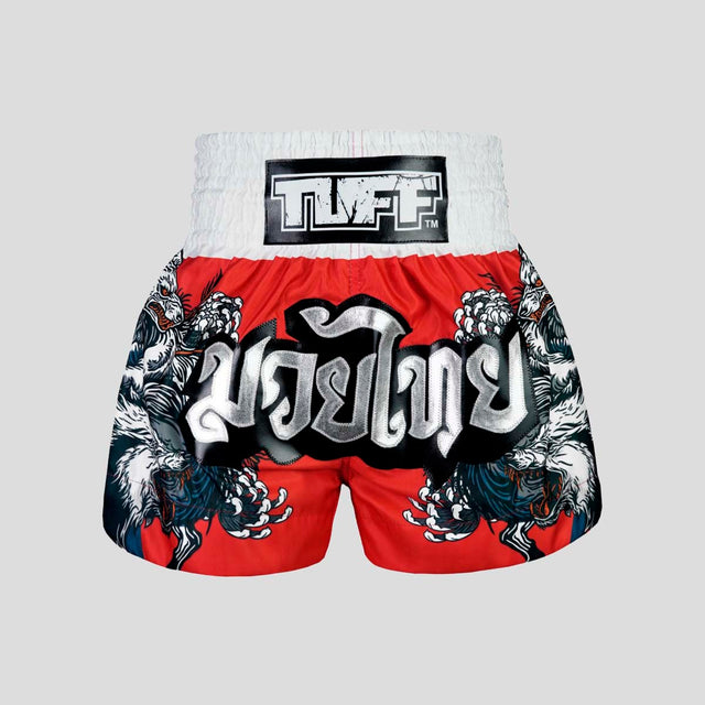 TUFF Sport MS684 Wolfpack Muay Thai Shorts Red/White