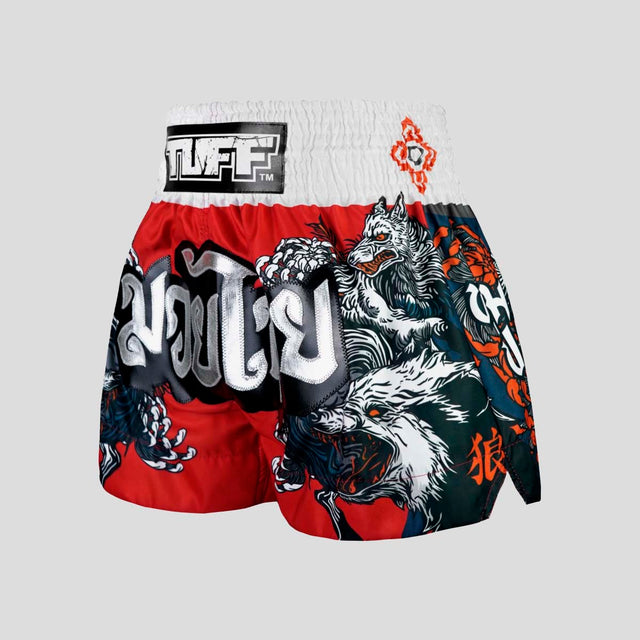 TUFF Sport MS684 Wolfpack Muay Thai Shorts Red/White