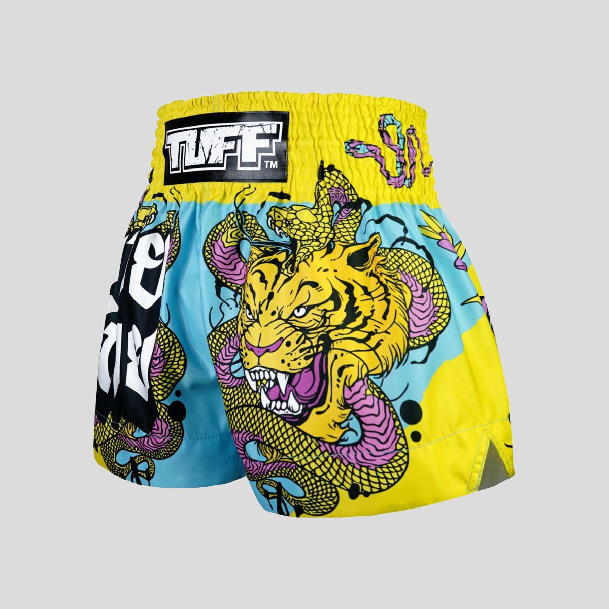 Tuff Sport MS685 Tiger og Python Muay Thai Shorts Blue/Yellow