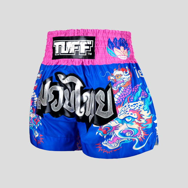TUFF Sport MS686 Dragonforce Muay Thai Shorts Blue/Pink