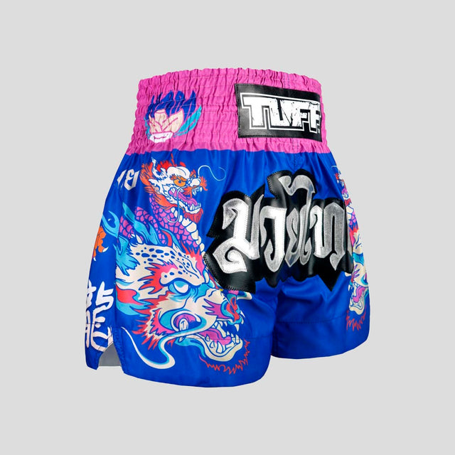 TUFF Sport MS686 Dragonforce Muay Thai Shorts Blue/Pink