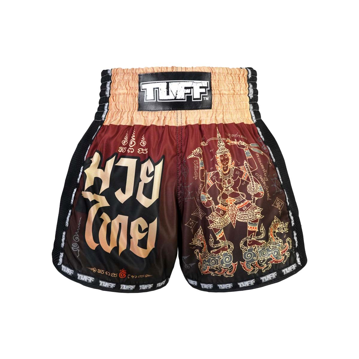 Tuff Sport MSC101 YANT NARAI MUAY THAI THAI Pantaloni scurți maro