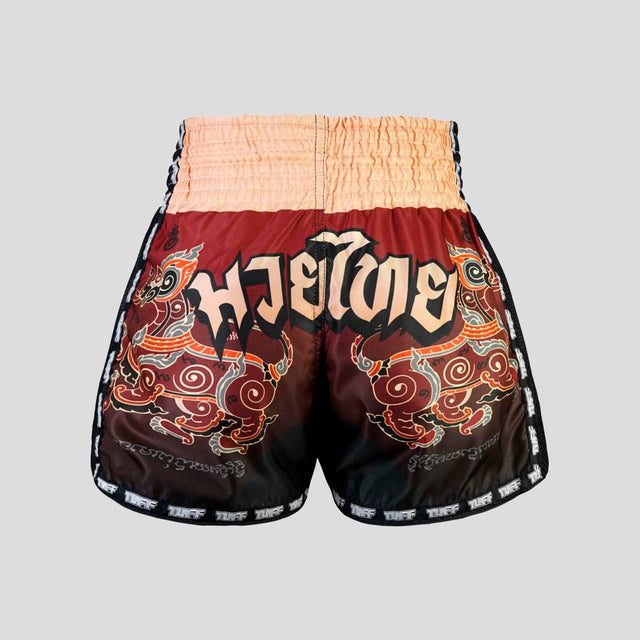 TUFF Sport MSC101 Yant Narai Muay Thai Shorts Brown