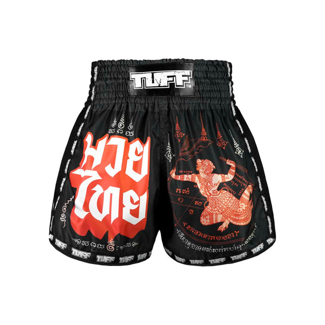 TUFF Sport MSC102 Hanuman Flying Muay Thai Shorts Black