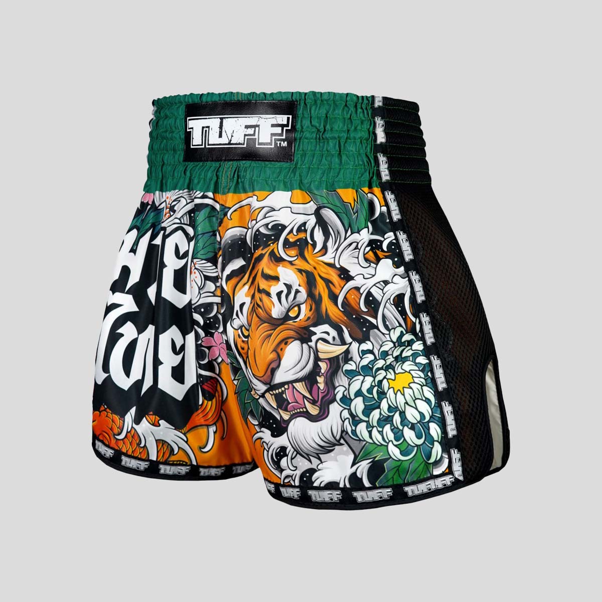 TUFF Sport MSC105 Tora Mori to Kingyo Muay Thai Shorts Green
