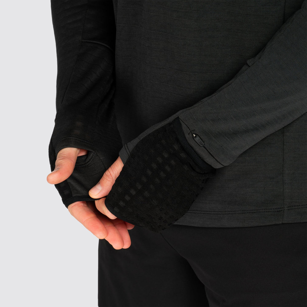 Fly Tempo 1/4 Zip Warm Weight Running Top Black
