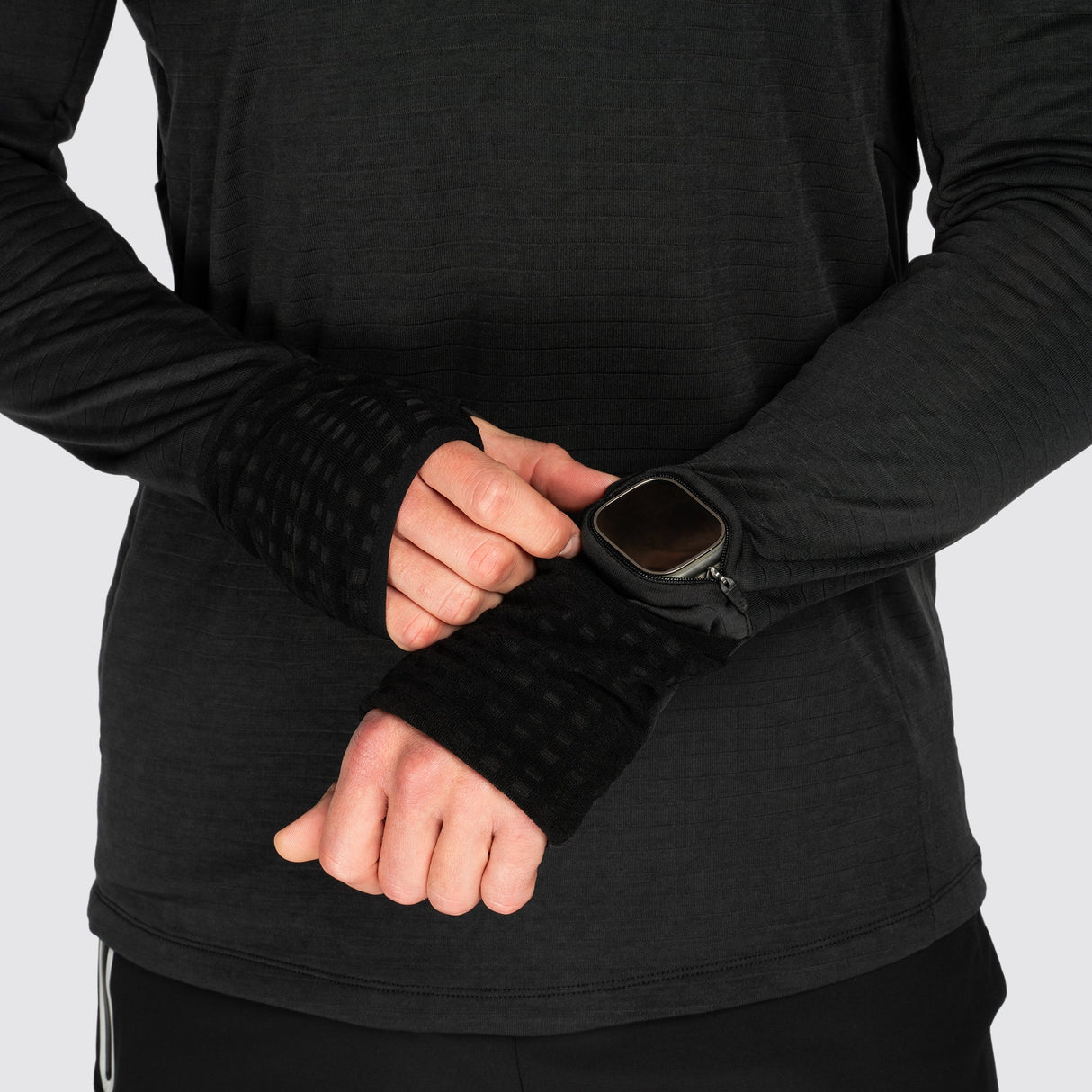 Fly Tempo 1/4 Zip Warm Weight Running Top Black