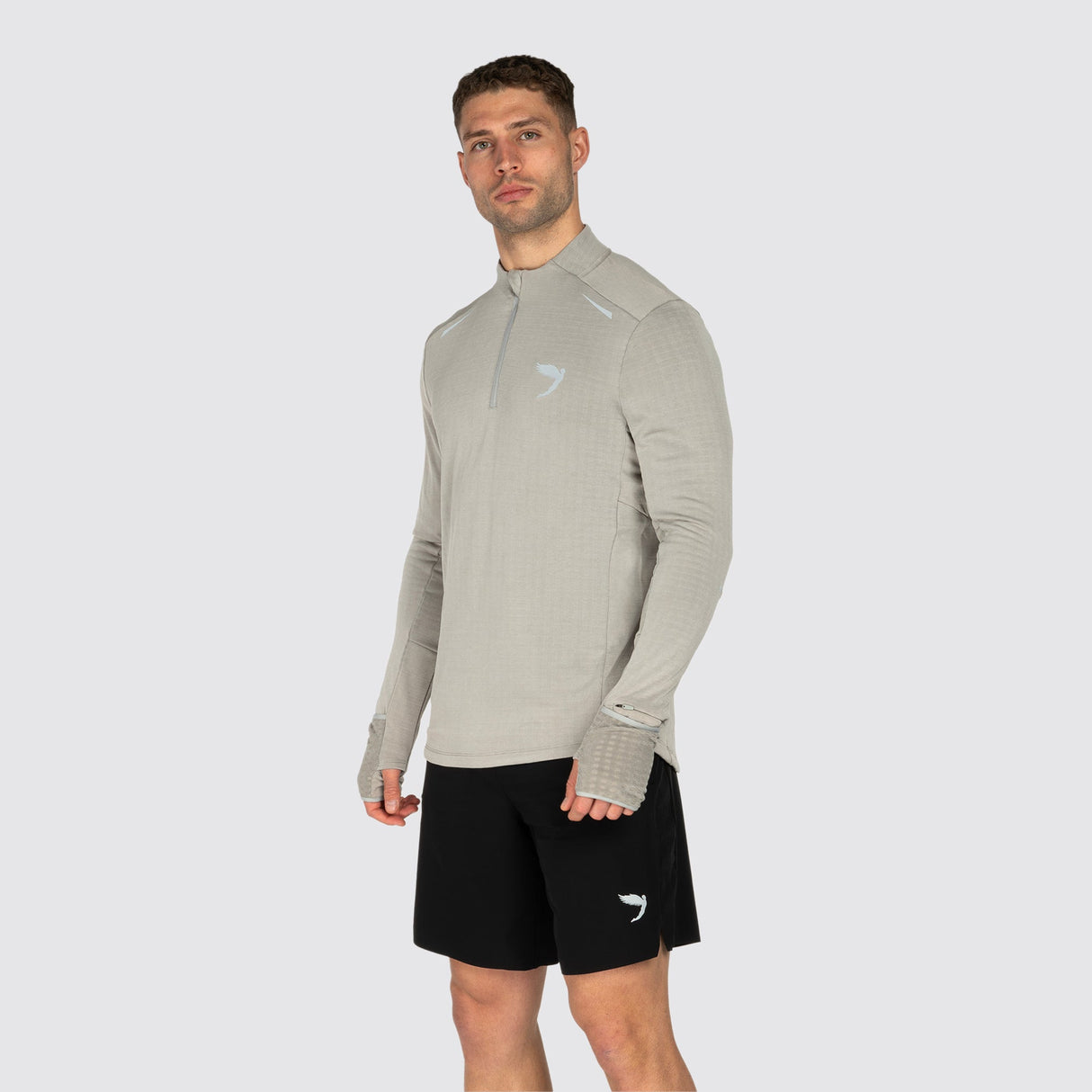 Fly Tempo 1/4 Zip Warm Weight Running Top Grey