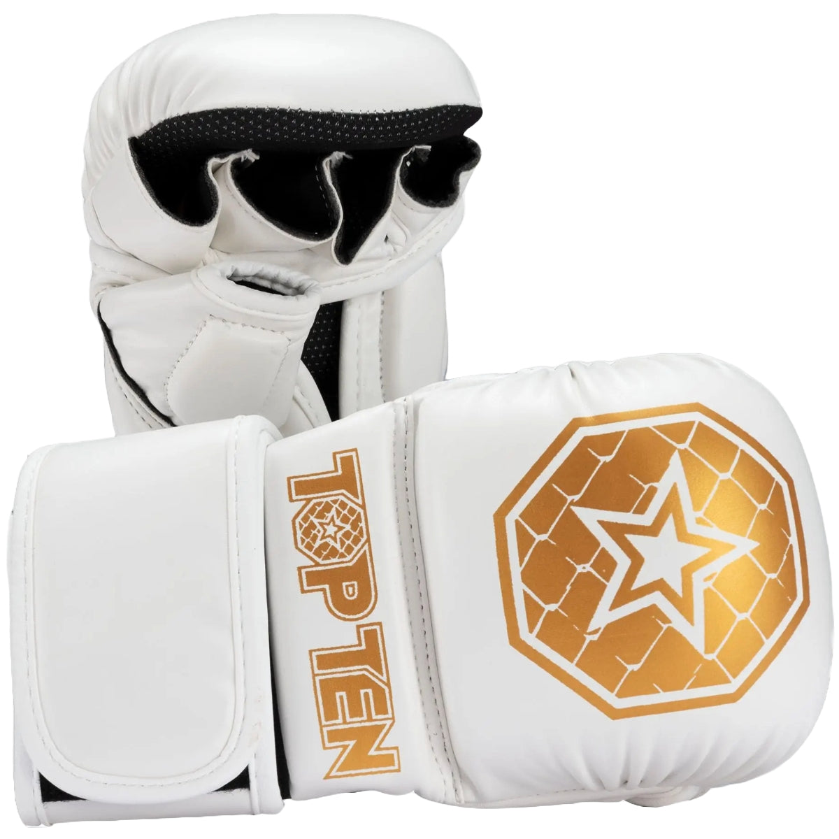Top Ten Anwärter MMA Sparring Handschuhe Weiß/Gold