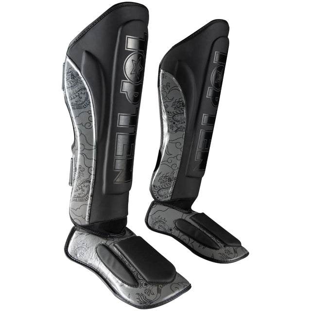Top Ten Dragon Shin and Instep Guard Black/Grey