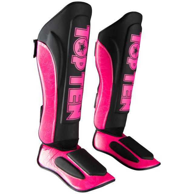 Top Ten Dragon Shin and Instep Guard Black/Pink