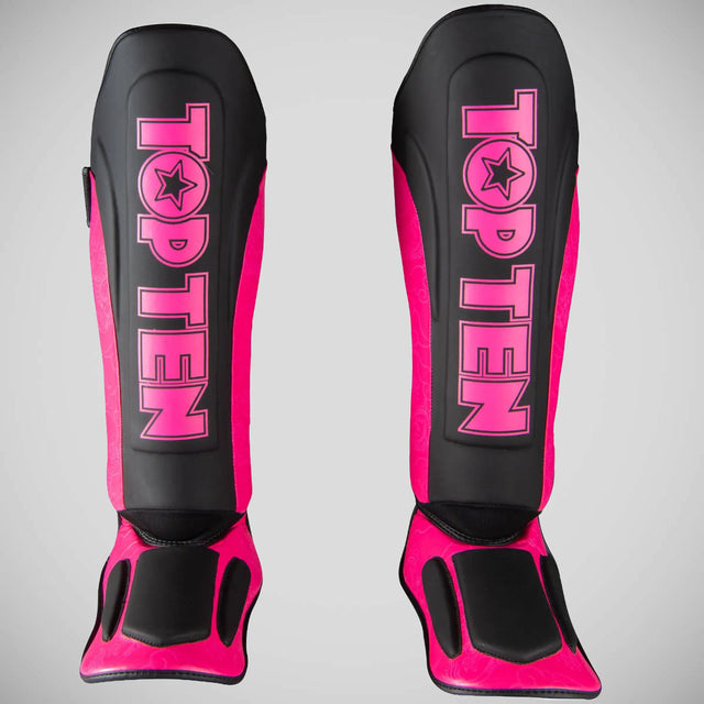 Top Ten Dragon Shin and Instep Guard Black/Pink