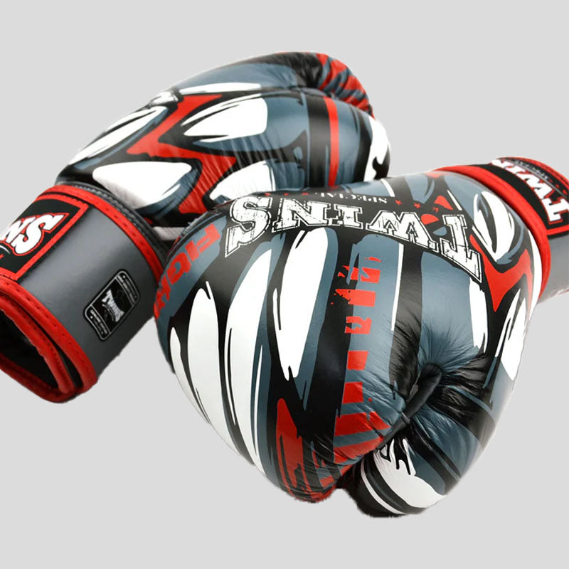 Twins FBGVL4-55 Demon Boxing Gloves Grey/Red