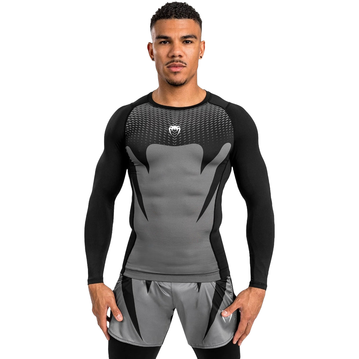 Venum Ataque Guardia de sarpullido de manga larga Negro/gris