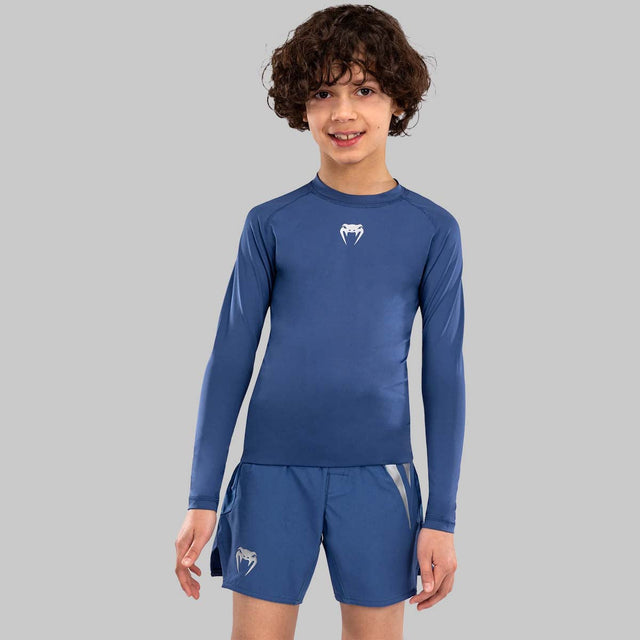 Venum Contender Kids Long Sleeve Rash Guard Royal Blue