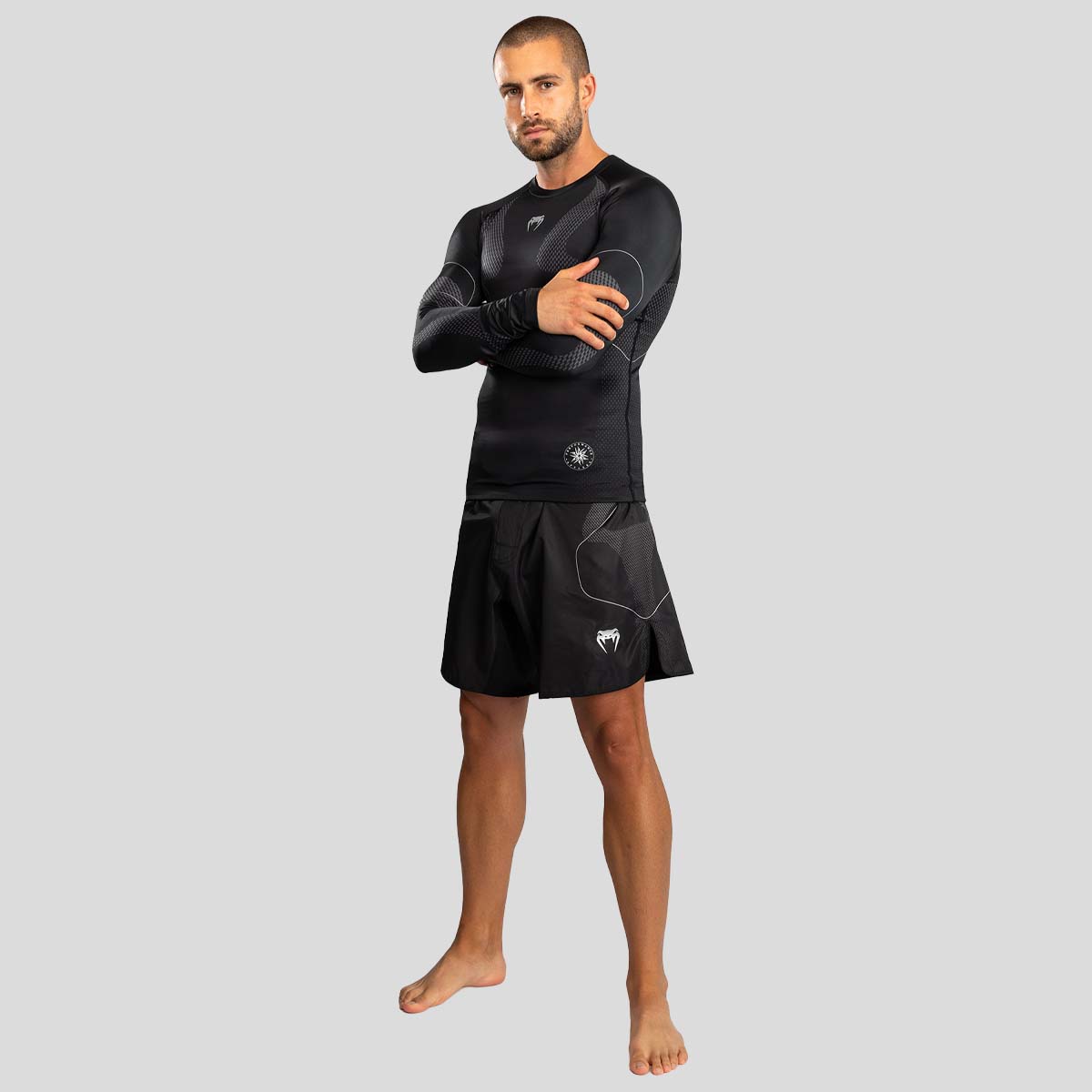 Venum Nexus Long Sleeve Rash Guard Schwarz/Silber