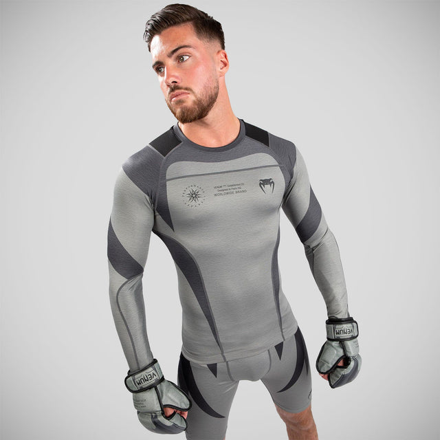 Venum Stone Long Sleeve Rash Guard Green