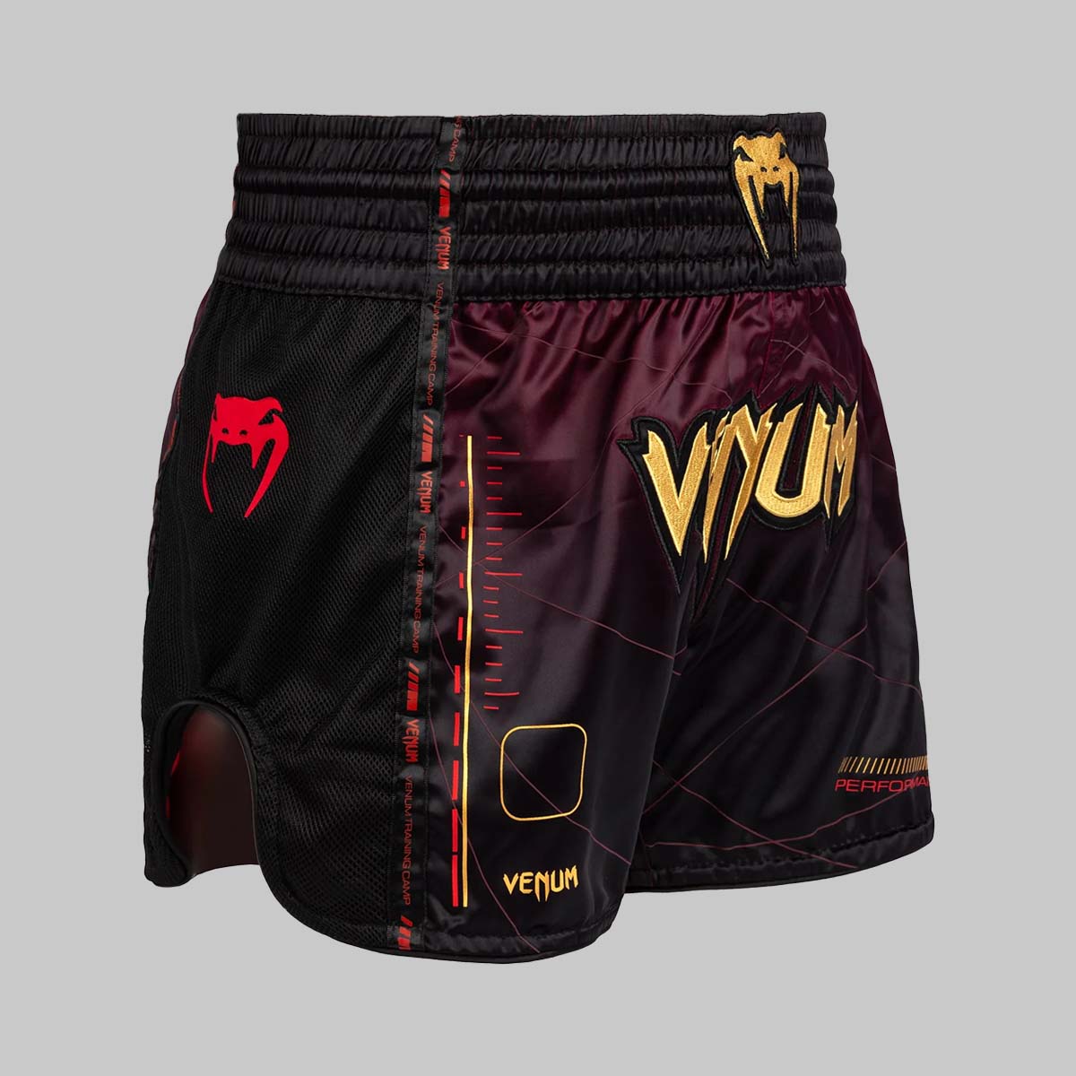 Venum Tactical XT Muay Thai Shorts Black/Burgundy/Gold