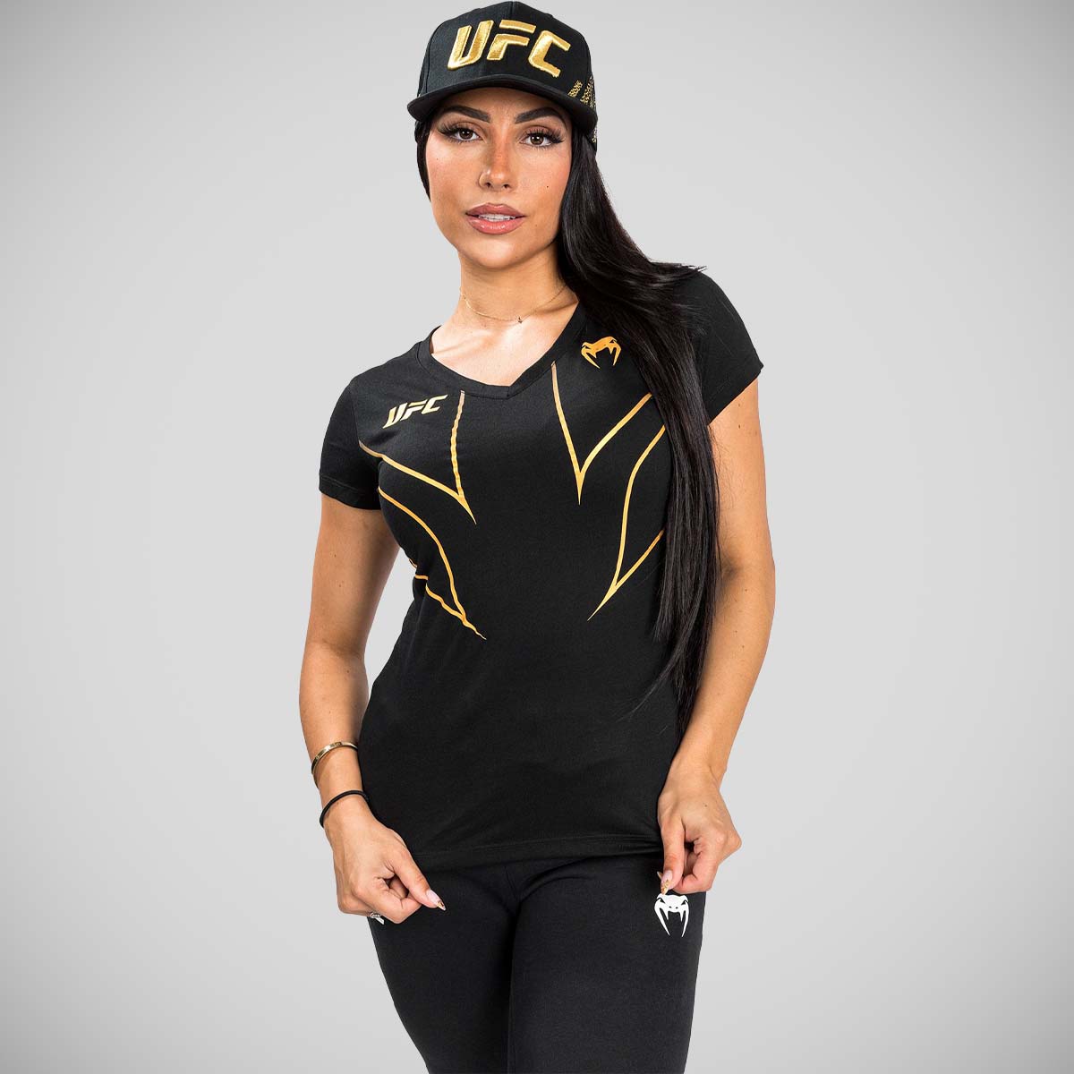 Venum UFC Fight Night 2.0 Replica Women's T-Shirt Black/Gold
