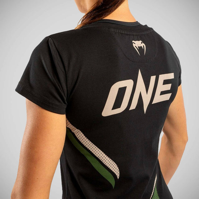 Venum Womens One FC Impact T-Shirt Black/Khaki