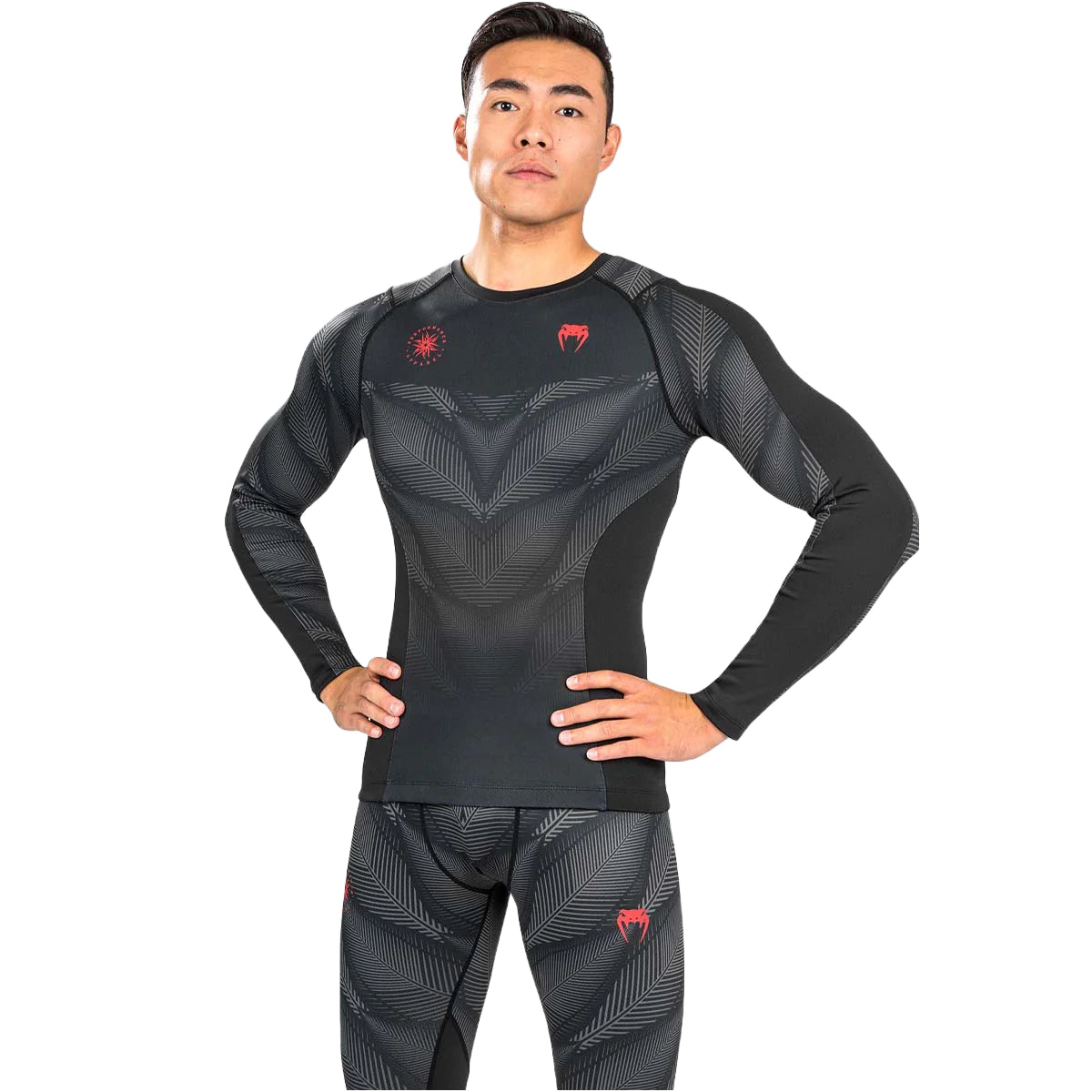 Venum Phantom Long Sleeve Rash Guard Black/Red
