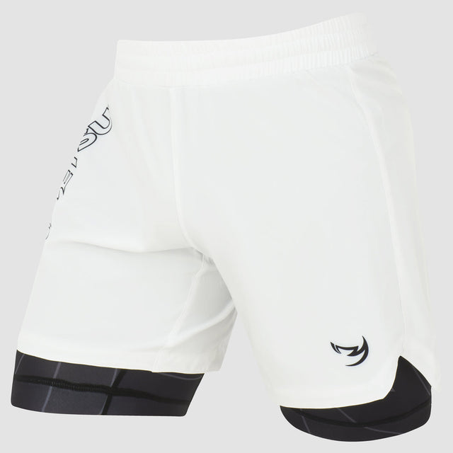 Fumetsu Icon Womens Dual Layer Fight Shorts White/Black