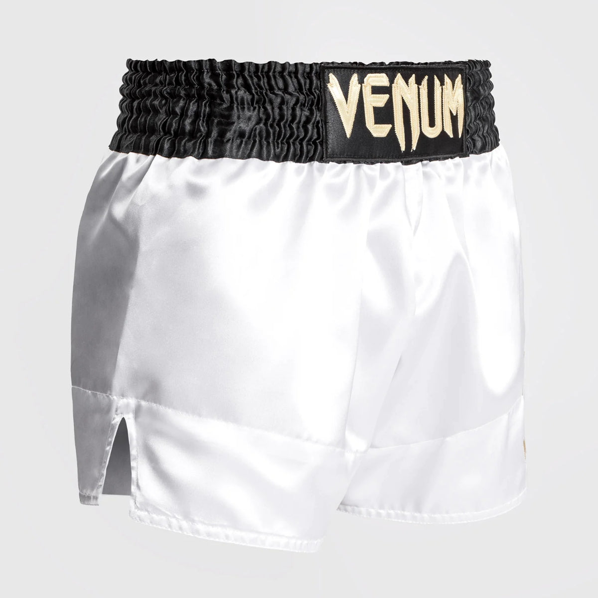 Venum Klassische Muay Thai Shorts Weiß/Schwarz/Gold